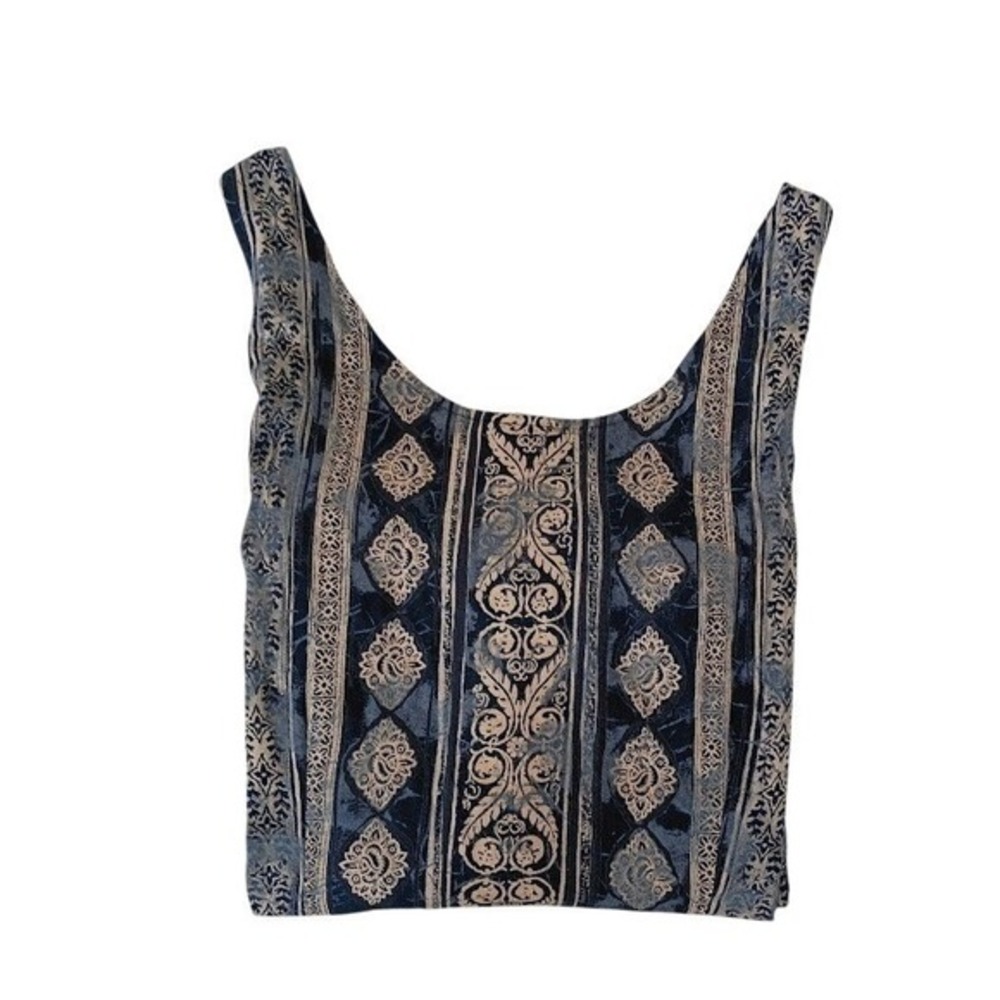 Marks & Spencer Vintage Maxi Dress Blue Paisley Boho Effortless Sleeveless M - Picture 11 of 16